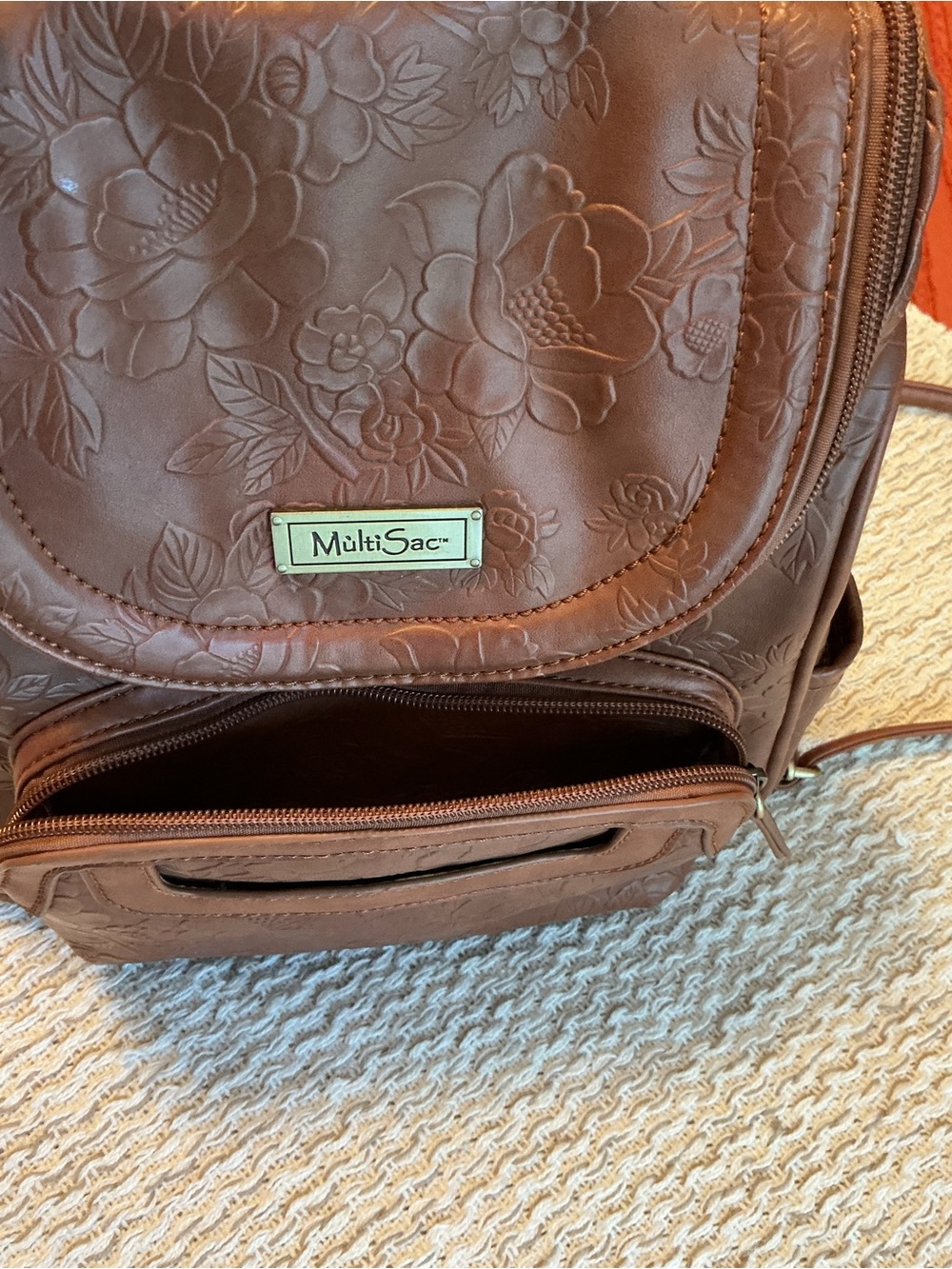 MultiSac Floral-Embossed Backpack - Picture 9 of 14